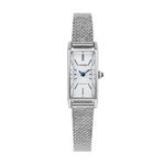 Ladies Fio Eco-Drive Silver-Tone Stainless Steel Rectangle Watch White Dial Product Image