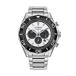 Mens Endeavor Chronograph Eco-Drive Stainless Steel Watch White Dial Product Image
