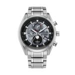 Mens Tsuki-Yomi A-T Eco-Drive Silver-Tone Super Titanium Watch Gray Dial Product Image