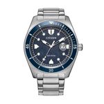 Mens Terra Force Eco-Drive Silver-Tone Stainless Steel Watch Blue Dial Product Image