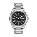 Mens Garrison Eco-Drive Stainless Steel Watch Black Dial Product Image