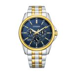 Mens Quartz Two-Tone Stainless Steel Watch Navy Dial Product Image