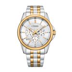 Mens Quartz Two-Tone Stainless Steel Watch Silver Dial Product Image