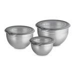 Set of 3 Stainless Steel Mixing Bowls w/ Glass Lids Product Image