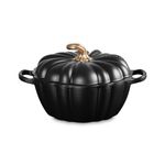 4qt Cast Iron Pumpkin Cocotte w/ Gold Stem Licorice Product Image