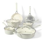 Heathland 10pc Premium Ceramic Induction Cookware Set Linen White Product Image