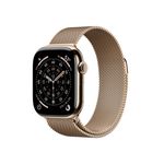 Apple Watch Series 11 GPS + Cellular 42mm Gold Titanium Case with Gold Milanese Loop Product Image