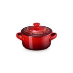 8oz Holly Collection Mini Round Cocotte w/ Gold Applique Cerise Product Image