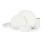 Basket Weave 12pc Dinnerware Set White Product Image