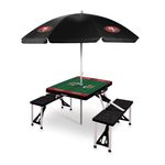 Picnic Table Portable Folding Table w/ Seats & Umbrella - San Francisco 49ers Black Product Image