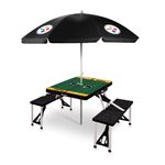 Picnic Table Portable Folding Table w/ Seats & Umbrella - Pittsburgh Steelers Black Product Image
