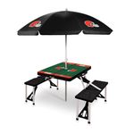 Picnic Table Portable Folding Table w/ Seats & Umbrella - Clevland Browns Black Product Image