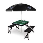 Picnic Table Portable Folding Table w/ Seats & Umbrella - Dallas Cowboys Black Product Image