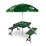 Picnic Table Portable Folding Table w/ Seats & Umbrella - Green Bay Packers Green Product Image