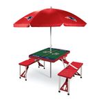 Picnic Table Portable Folding Table w/ Seats & Umbrella - New England Patriots Red Product Image