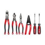 6pc Comfort Grip Cutting Pliers, Wire Stripper & Screwdrivers Set (USA) Product Image