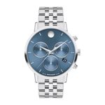 Mens Museum Classic Chronograph Silver-Tone Stainless Steel Watch Blue Dial Product Image