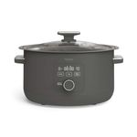 8qt Programmable Slow Cooker Caviar Gray Product Image