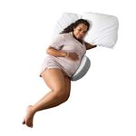 Boppy Pregnancy Support Wedge Pillow Gray Abstract Leaves Product Image
