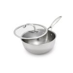 Valencia Pro Stainless Steel Uncoated 2.5qt Chefs Pan w/ Lid Product Image
