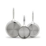 Valencia Pro Stainless Steel Uncoated 3pc Frypan Set Product Image