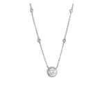 Antwerp Sterling Silver Cubic Zirconia Halo by the Yard Necklace Product Image