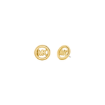 Michael Kors Small Logo Charm Stud Earrings in Gold Product Image