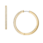 Fossil Ellis Pave Glitz Gold-Tone Brass Hoop Earrings Product Image
