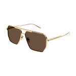 Bottega Veneta BV1012S Classic Aviator Sunglasses Brown Brown Gold/Brown Product Image
