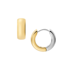 Fossil Ellis Domed Two-Tone Stainless Steel Hoop Earrings Product Image