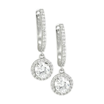 Antwerp Sterling Silver Halo Dangle Earrings Product Image