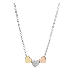 Fossil Sutton Heart Tri-Tone Steel Necklace Product Image
