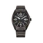 Mens Sport Casual Black Ion-Plated Stainless Steel Watch Black Dial Product Image