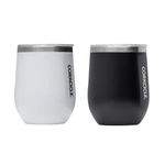 Classic Stemless Wine Tumbler Duo, Matte Black & Gloss White Product Image