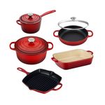 8pc Signature Cast Iron Cookware Set, Cerise Product Image