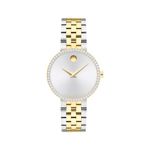 Ladies Museum Classic New Two-Tone SS Watch w/ Lab Diamonds Silver Dial Product Image