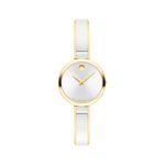Ladies Moda Two-Tone Stainless Steel Bangle Watch Silver Dial Product Image