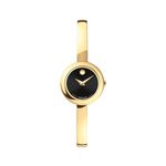 Ladies Museum Bangle Gold-Tone Stainless Steel Watch Black Dial Product Image