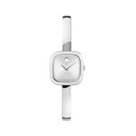 Ladies Museum Bangle Square Silver-Tone Stainless Steel Watch Silver Dial Product Image