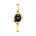 Ladies Museum Bangle Oval Gold-Tone Stainless Steel Watch Black Dial Product Image