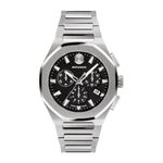 Mens Centurion Chronograph Automatic Stainless Steel Watch Black Dial Product Image