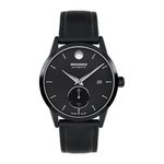 Mens Museum Taga Automatic Black Leather Strap Watch Black Dial Product Image