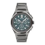 Mens Centurion Chronograph Gray Stainless Steel Watch Blue Dial Product Image