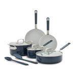 Bobby Flay Professional Ceramic Nonstick Aluminum 10pc Cookware Set, Oxford Blue Product Image