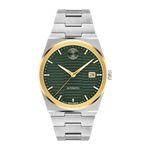 Men BOLD Quest Automatic Silver-Tone Stainless Steel Watch Green Dial Product Image