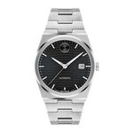 Men BOLD Quest Automatic Silver-Tone Stainless Steel Watch Black Dial Product Image