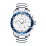 Mens Series 800 Chronograph Blue & Silver-Tone Stainless Steel Watch White Dial Product Image