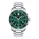 Mens Series 800 Chronograph Silver-Tone Stainless Steel Watch Green Dial Product Image