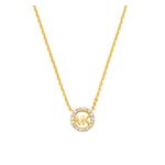 Premium Sterling Silver MK Logo Pendant Necklace, Gold Product Image