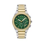 Mens Sync Chronograph Two-Tone Stainless Steel Watch, Green Dial Product Image